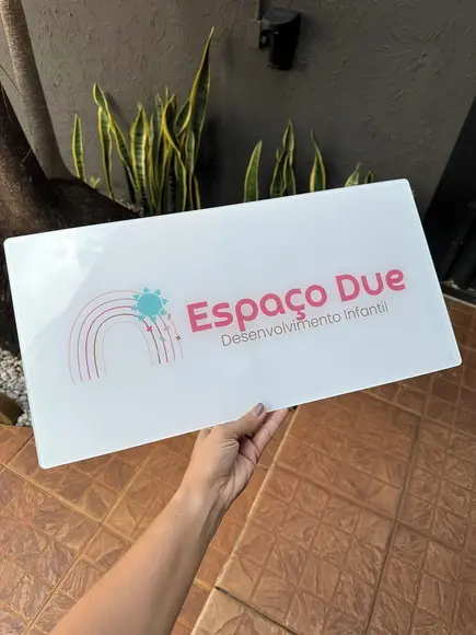 Placa de Comércio em Acrílico - Frente 25x50
