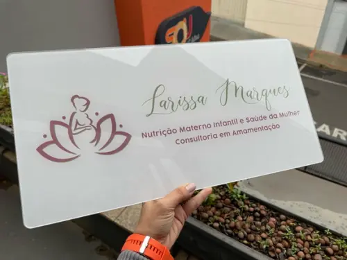 Placa de Comércio em Acrílico - Frente 50x25