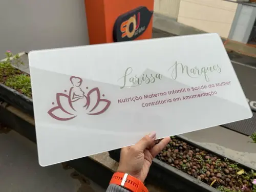 Placa de Comércio em Acrílico - Frente 50x25
