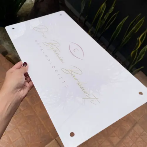Placa de Comércio em Acrílico - Frente 50x25