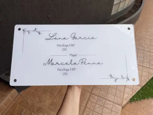 Placa de Comércio em Acrílico - Frente 50x25