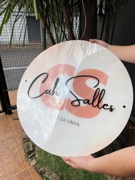 Placa de Comércio em Acrílico - Frente 60x60