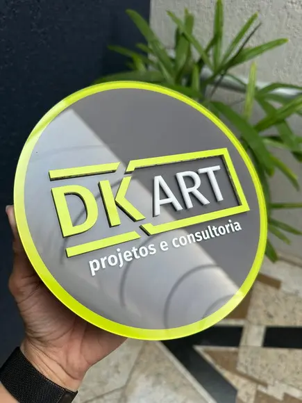 Placa de Comércio em Acrílico com Sobreposição-frente 20x20
