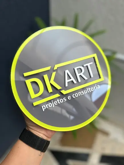Placa de Comércio em Acrílico com Sobreposição-frente 20x20