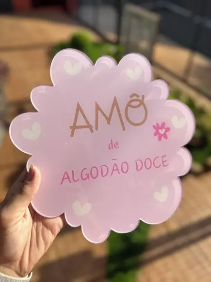 Placa de Comércio em Acrílico Recorte Especial Frente 25x25