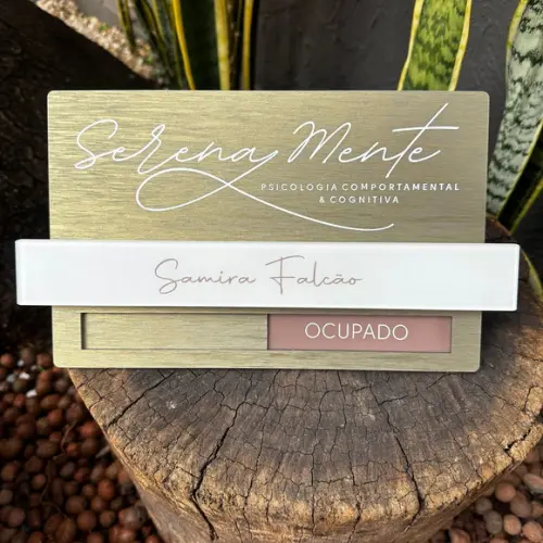Placa de Id. de Sala Modelo Ardósia Acrílico com Troca