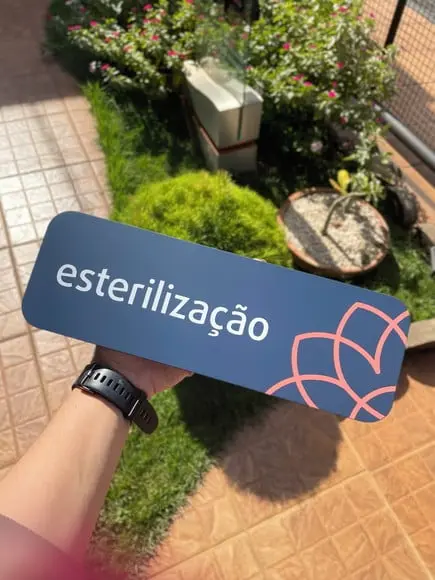 Placa de Identificação - Esterilização Modelo Caulim 30x10