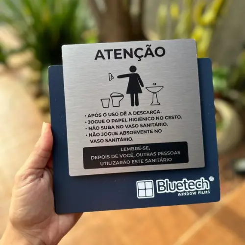 Placa de Identificação Banheiro - Ágata Inox