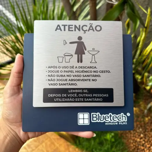 Placa de Identificação Banheiro - Ágata Inox