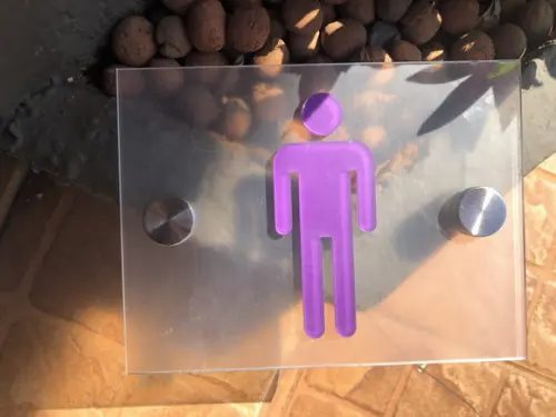 Placa De Identificação De Banheiro Em Acrílico