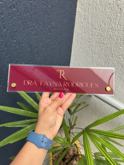 Placa de Identificação de Mesa - Acrílico e Acrílico 30x8