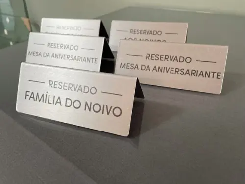 Placa de Identificação de Mesa - Inox 15x6