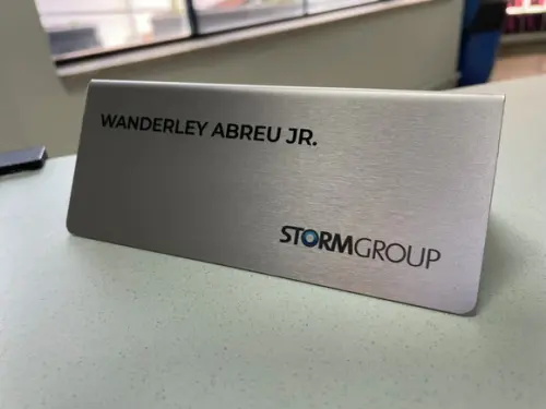 Placa de Identificação de Mesa - Inox 15x6