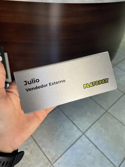 Placa de Identificação de Mesa - Inox 15x6
