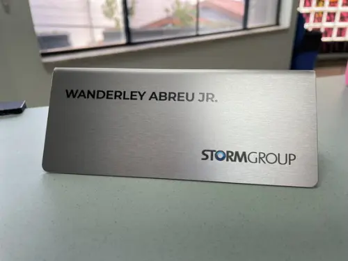 Placa de Identificação de Mesa - Inox 15x6