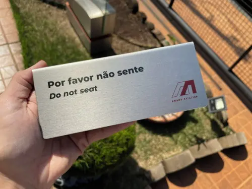 Placa de Identificação de Mesa - Inox 15x6