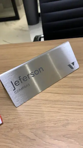 Placa de Identificação de Mesa - Inox 15x6