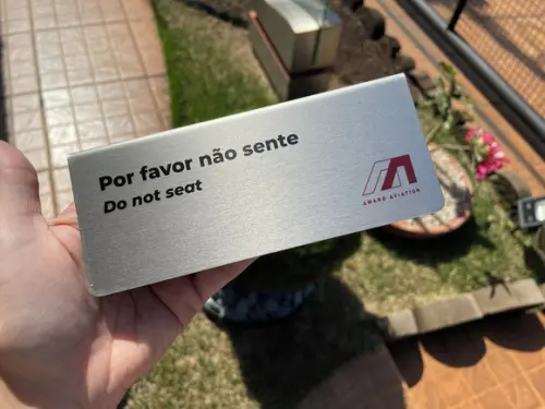 Placa de Identificação de Mesa - Inox 15x6