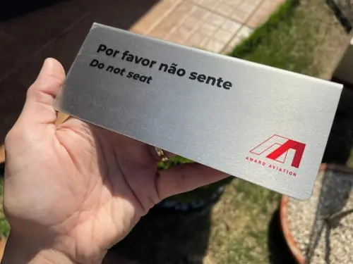 Placa de Identificação de Mesa - Inox 15x6