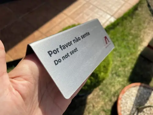 Placa de Identificação de Mesa - Inox 15x6