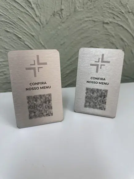 Placa de Identificação de Mesa - Inox 9,5x6cm
