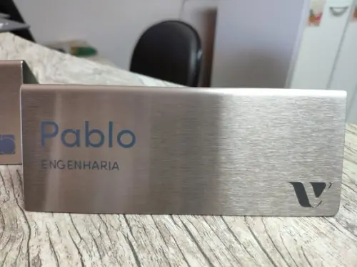 Placa de Identificação de Mesa - Inox 15x6