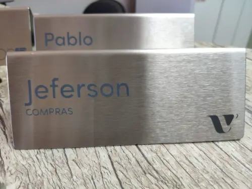 Placa de Identificação de Mesa - Inox 15x6