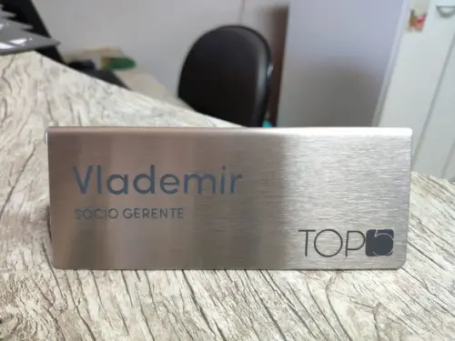 Placa de Identificação de Mesa - Inox 15x6