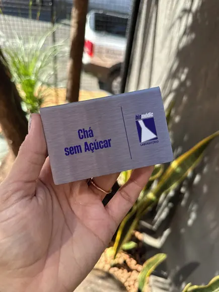 Placa de Identificação de Mesa - Inox 9x6
