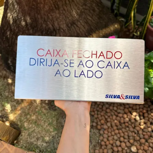 Placa de Identificação de Mesa Personalizada - Inox 15x30