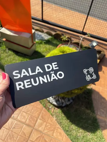 Placa de Identificação de Sala - Caulim 25x8,5