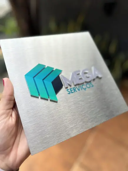 Placa de Identificação de Sala - Inox 19,8x19,8
