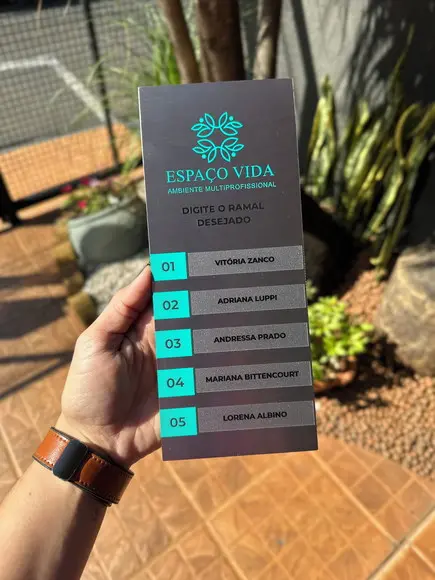 Placa de Identificação de Sala - Inox Interfone