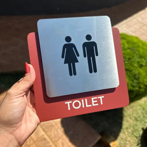 Placa de Identificação de Sala - Modelo Ágata Inox