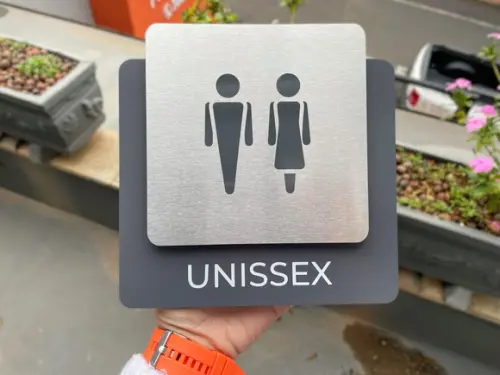 Placa de Identificação de Sala - Modelo Ágata Inox