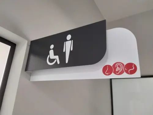 Placa de Identificação de Sala - Modelo Ametista Bandeira