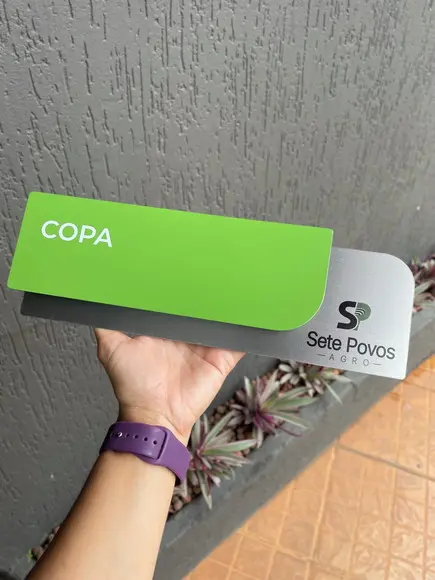 Placa de Identificação de Sala - Modelo Ametista Inox