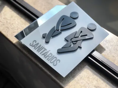 Placa de Identificação de Sala - Modelo Calcita Acrílico