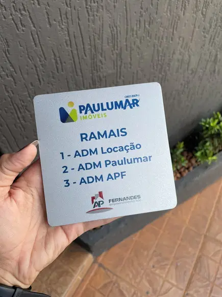 Placa de Identificação de Sala - Modelo Caulim 12x12