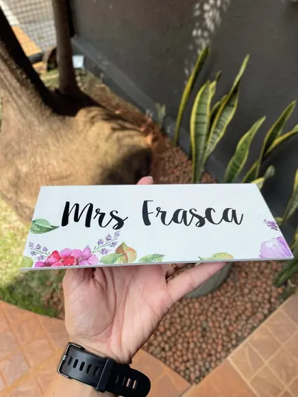 Placa de Identificação de Sala - Modelo Caulim 21x9