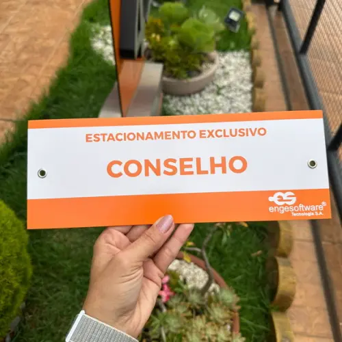 Placa de Identificação de Sala - Modelo Caulim 30x10