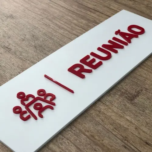Placa de Identificação de Sala - Modelo Caulim Personalizado