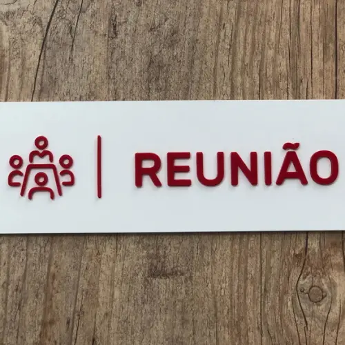 Placa de Identificação de Sala - Modelo Caulim Personalizado