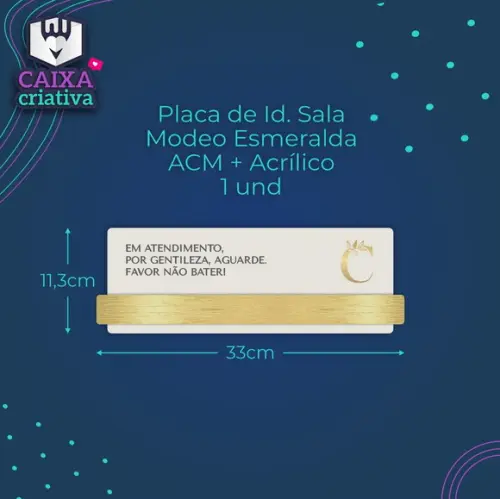Placa de Identificação de Sala - Modelo Esmeralda