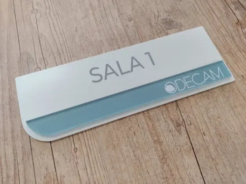Placa de Identificação de Sala - Modelo Esmeralda