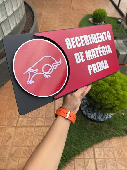 Placa de Identificação de Sala - Modelo Jaspe 45x20