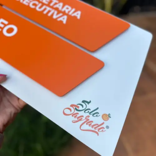 Placa de Identificação de Sala - Modelo Onix Acm Dupla