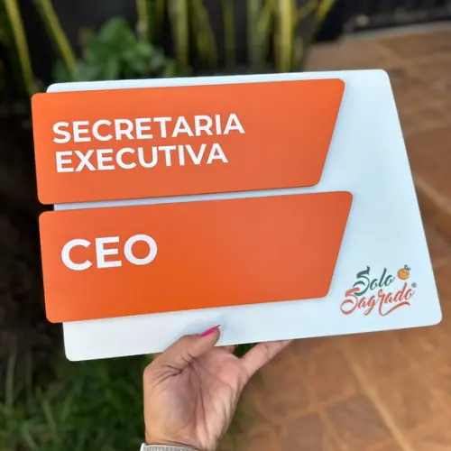 Placa de Identificação de Sala - Modelo Onix Acm Dupla