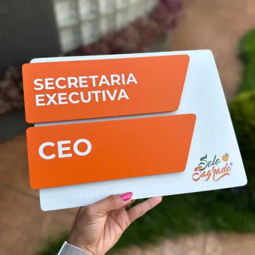 Placa de Identificação de Sala - Modelo Onix Acm Dupla