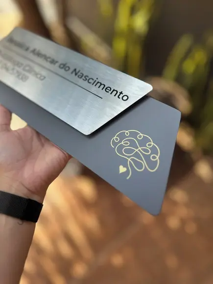 Placa de Identificação de Sala - Modelo Onix Inox